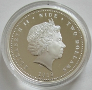 Niue 2 Dollars 2013 Birds of Prey Peregrine Falcon 1 Oz Silver