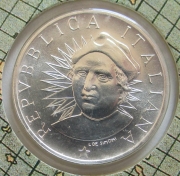 Italy 500 Lire 1991 500 Years America Silver BU
