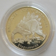 Guinea-Bissau 10000 Pesos 1993 Dinosaurs Stegosaurus Silver