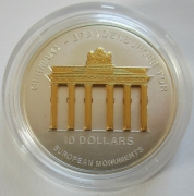 Nauru 10 Dollars 2002 European Monuments Brandenburg Gate...