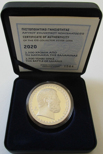 Greece 10 Euro 2020 2500 Years Battle of Salamis 1 Oz Silver