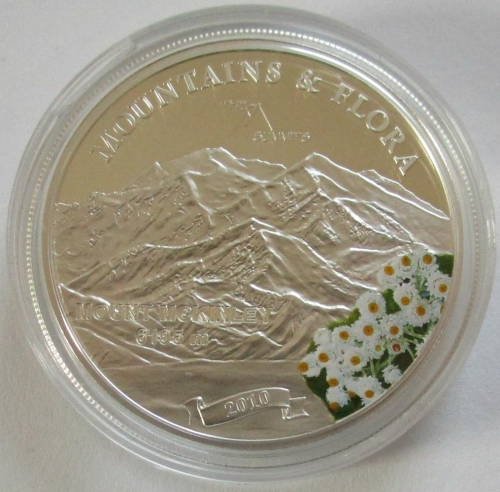 Palau 5 Dollars 2010 Mountains & Flora Mount McKinley Silver