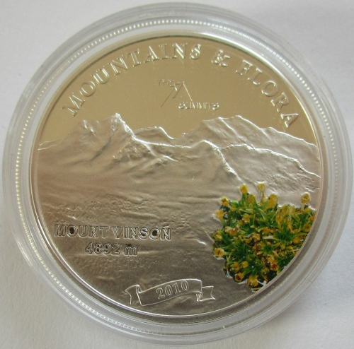 Palau 5 Dollars 2010 Mountains & Flora Mount Vinson Silver
