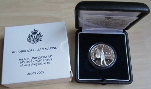 San Marino 10 Euro 2005 500 Jahre Miliz