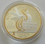 Vatikan 10 Euro 2021 75 Jahre UNESCO Vergoldet