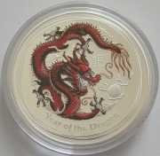 Australia 1 Dollar 2012 Lunar II Dragon Coloured 1 Oz...