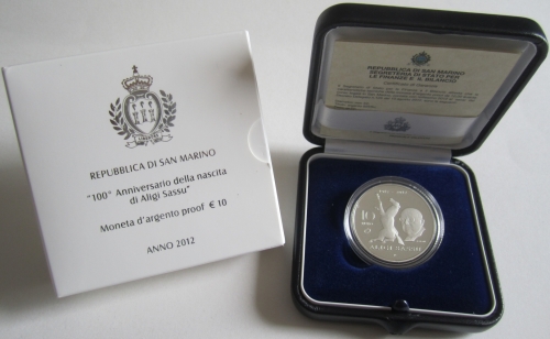San Marino 10 Euro 2012 Eurostar Aligi Sassu Silver