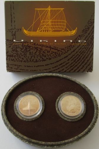 Canada 5 Dollars + Norway 20 Kroner 1999 1000 Years Vinland