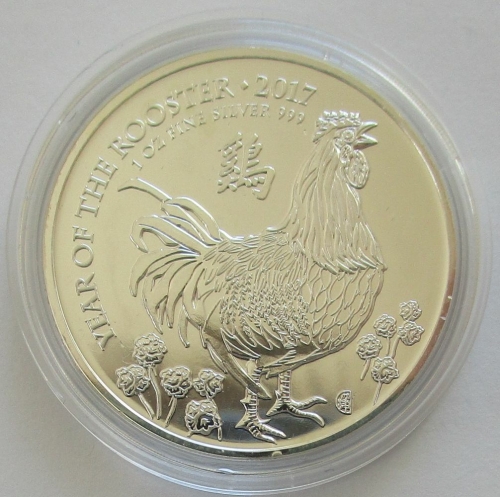 United Kingdom 2 Pounds 2017 Lunar Rooster 1 Oz Silver