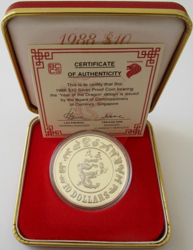 Singapur 10 Dollars 1988 Lunar Drache PP