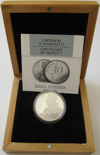 Slovenia 30 Euro 2008 Valentin Vodnik Silver