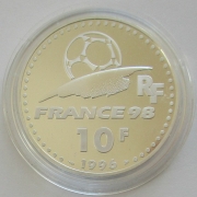 France 10 Francs 1996 Football World Cup Ball Silver