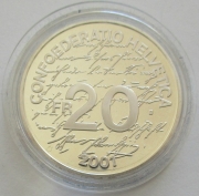 Schweiz 20 Franken 2001 Johanna Spyri PP
