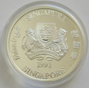 Singapore 10 Dollars 1991 Lunar Goat Silver Proof