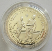 Isle of Man 1 Crown 1984 Olympics Los Angeles Marathon...