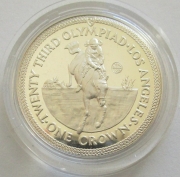 Isle of Man 1 Crown 1984 Olympia Los Angeles Reiten...