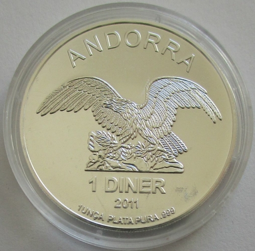 Andorra 1 Diner 2011 Eagle 1 Oz Silver