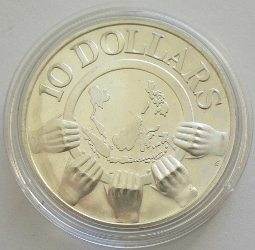 Singapore 10 Dollars 1977 10 Years ASEAN Silver BU