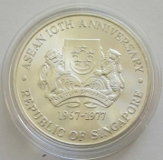 Singapore 10 Dollars 1977 10 Years ASEAN Silver BU