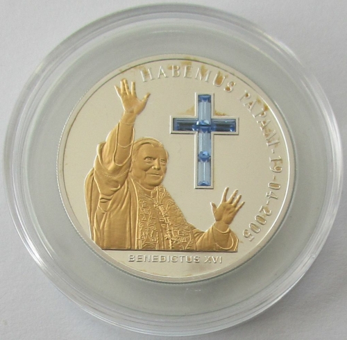 Andorra 10 Diners 2005 Pope Benedict XVI Habemus Papam Silver