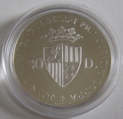 Andorra 20 Diners 1984 Wildlife Brown Bear Silver