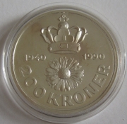 Denmark 200 Kroner 1990 Dronning Margrethe II Silver