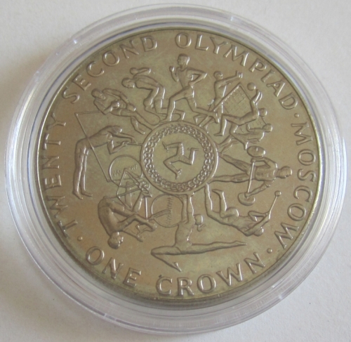 Isle of Man 1 Crown 1980 Olympics Moscow Marathon