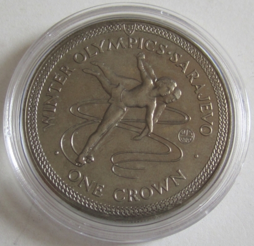 Isle of Man 1 Crown 1984 Olympics Sarajevo Figure Skating