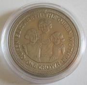 Isle of Man 1 Crown 1985 The Queen Mother Kinder