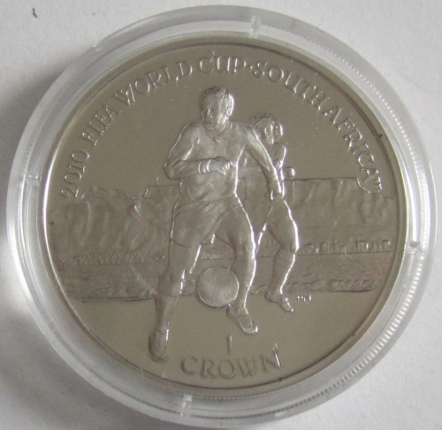 Isle of Man 1 Crown 2009 Football World Cup in South Africa Silver