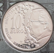 Belgium 10 Euro 2002 Railroads 50 Years North–South Connection in Brussels Silver