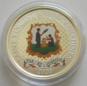 Saint Vincent & Grenadines 2 Dollars 2020 EC8 Wappen Koloriert