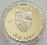 Ghana 100 Sika 2000 Marine Life Protection Silver