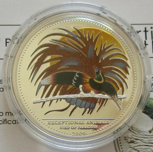 Palau 5 Dollars 2009 Tiere Paradiesvogel