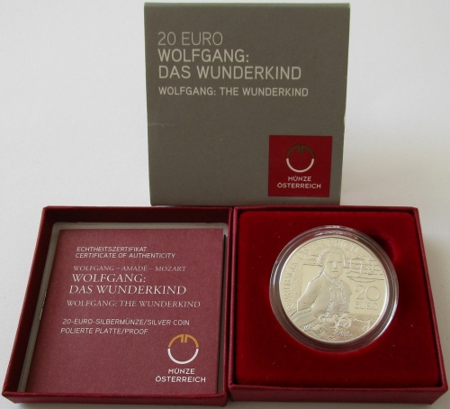 Austria 20 Euro 2015 Wolfgang: The Wunderkind Silver
