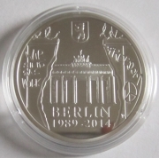Belgium 20 Euro 2014 25 Years Fall of the Berlin Wall Silver