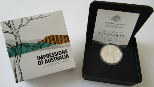 Australien 1 Dollar 2022 Kangaroo Impressions PP