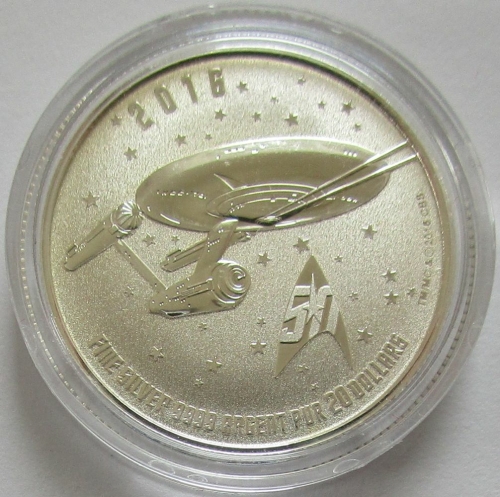 Canada 20 Dollars 2016 Twenty for Twenty 50 Years Star Trek 1/4 Oz Silver