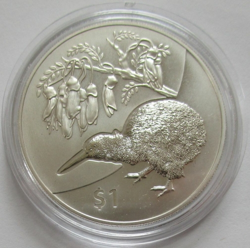 New Zealand 1 Dollar 2012 Kiwi 1 Oz Silver