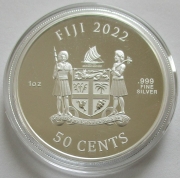Fiji 50 Cents 2022 Cats House Cat 1 Oz Silver Coloured