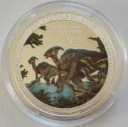 DR Congo 20 Francs 2022 Prehistoric Life Parasaurolophus 1 Oz Silver Coloured