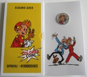 Belgium 5 Euro 2013 75 Years Spirou Coloured Silver