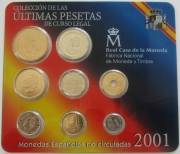 Spain Coin Set 2001 Pesetas