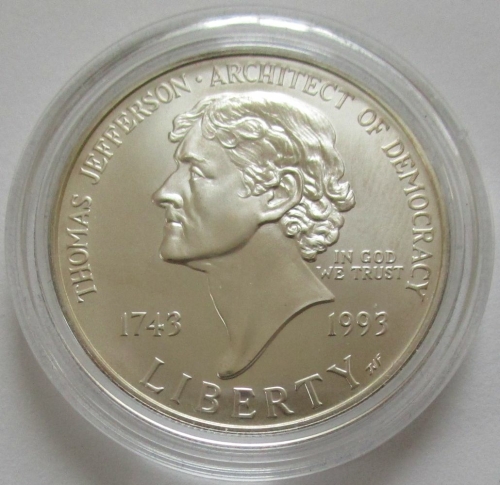 USA 1 Dollar 1993 Thomas Jefferson Silver BU
