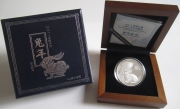 China 10 Yuan 2011 Lunar Rabbit Round 1 Oz Silver