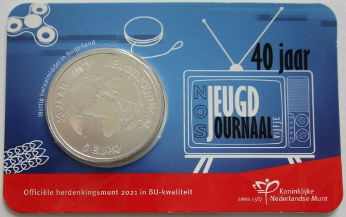 Niederlande 5 Euro 2021 40 Jahre NOS Jeugdjournaal BU