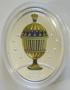 Niue 1 Dollar 2021 Fabergé Blaugestreiftes Ei