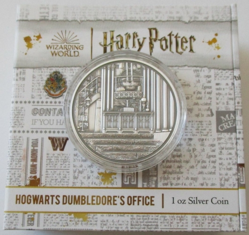 Niue 2 Dollars 2022 Harry Potter Dumbledores Office 1 Oz Silver