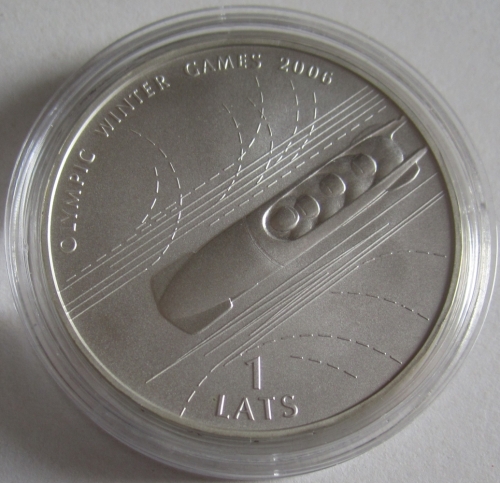 Latvia 1 Lats 2005 Olympics Turin Bobsleigh 1 Oz Silver