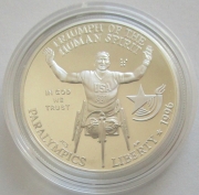 USA 1 Dollar 1996 Paralympics Atlanta Rollstuhlrennen PP